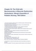 TEST BANK Wong's Essentials of Pediatric Nursing Chapter 30: The Child with Neuromuscular or Muscular Dysfunction Hockenberry 10th Edition Questions & Answers
