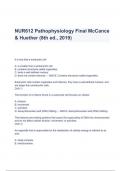 NUR612 Pathophysiology Final McCance & Huether (8th ed., 2019) Questions & Answers (A+ GRADED)