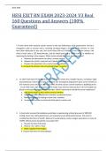 HESI EXIT RN EXAM 2023-2024 V3 Real 160 Questions and Answers &lpar;100&percnt; Guaranteed&rpar;