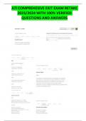 ATI COMPREHESIVE EXIT EXAM RETAKE 2023&sol;2024 WITH 100&percnt; VERIFIED QUESTIONS AND ANSWERS