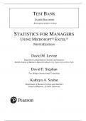 Complete Test Bank For Statistics for Managers Using Microsoft Excel, 9th edition by David M. Levine, David F. Stephan, Kathryn A. Szabat! RATED A+