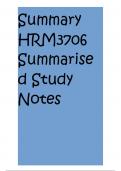 Summary HRM3706 Summarised Study Notes