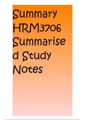 Summary HRM3706 Summarised Study Notes