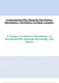 Microbiology: An Introduction Plus Mastering Microbiology , 13th Edition Test Bank (complete) | A Complete Test Bank for Microbiology: An Introduction Plus Mastering Microbiology 13th Edition.