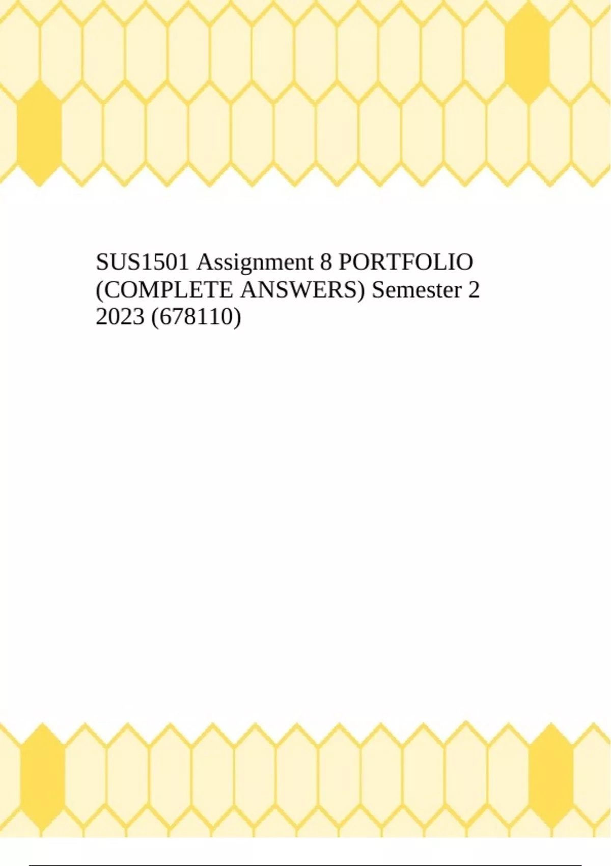 sus1501 assignment 8 part b