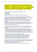 Chapter 10: Drugs for Central Nervous System Problems Visovsky: Introduction to Clinical Pharmacology, 10th Edition