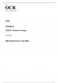 OCR AS Level Biology A H020/01 JUNE 2023 MARK SCHEME: Breadth in biology
