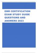 EMR CERTIFICATION EXAM STUDY GUIDE QUESTIONS AND ANSWERS 2023