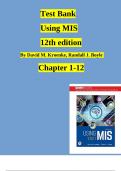 Test Bank for Using MIS&comma; 12th edition By David M&period; Kroenke&comma; Randall J&period; Boyle Chapter 1-12