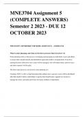MNE3704 Assignment 5 (COMPLETE ANSWERS) Semester 2 2023 - DUE 12 OCTOBER 2023