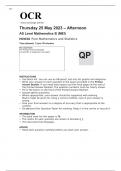 OCR AS Level Mathematics B (MEI) H630/02 JUNE 2023 QUESTION PAPER: Pure Mathematics and Statistics