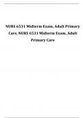 NURS 6531 Midterm Exam Adult Primary Care