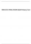 NUR 6531 FINAL EXAM Adult Primary Care