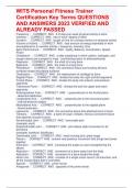 WITS Personal Trainer Practice Test 7th Edition Certification QUESTIONS AND ANSWERS 2023 VERIFIED AND ALREADY PASSED