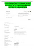 ATI COMPREHESIVE EXIT EXAM RETAKE 2023&sol;2024 WITH NGN 100&percnt; VERIFIED  QUESTIONS AND ANSWERS