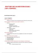  ANATOMY BIO 250 MIDTERM EXAM 2 &lpar;100&percnt; VERIFIED&rpar;