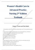 Test bank For Women's Health Care in Advanced Practice Nursing 2nd Edition by Ivy M Alexander | 2023/2024 | Chapter 1-46 | Complete Questions and Answers A+ LATEST