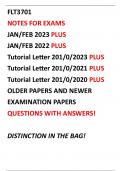 FLT3701 EXAM PREP QUESTIONS AND ANSWERS PLUS NOTES AND SUMMARIES