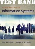 TEST BANK for Fundamentals of Information Systems 9th Edition by Ralph Stair and George Reynolds. ISBN 9781337515634, ISBN-13 9781337097536 (Complete 12 Chapters)