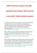 AHIP Final Exam Practice Test (200 Questions and Answers 100% Correct) Latest (2023 / 2024) (Verified Answers)