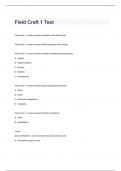 Field Craft 1 Test exam questions and 100&percnt; correct  answers