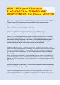 WGU C475 Care of Older Adult FLASHCARDS for TERMINOLOGY COMPETENCIES, Full Review. VERIFIED.