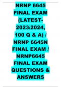 NRNP 6645 FINAL EXAM (LATEST- 2023/2024, 100 Q & A) / NRNP 6645N FINAL EXAM / NRNP6645 FINAL EXAM QUESTIONS & ANSWERS