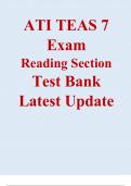 ATI TEAS 7 Exam  Reading Section  Test Bank  MULTIPLE VERSIONS COMBINED Latest Update 2023/2024