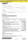 AQA A-level FURTHER MATHEMATICS paper 3 Mechanics 7367/3M JUNE 2023 Questions Paper