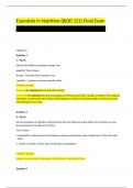 Essentials In Nutrition &lpar;BIOD 121&rpar; Final Exam