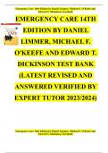 Complete Test Bank Emergency Care 14th Edition Daniel Limmer Questions & Answers with rationales &lpar;Chapter 1-41&rpar;