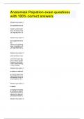 Anatomisk Palpation exam questions with 100&percnt; correct answers&period;