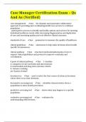Case Manager Certification Exam &ndash; Qs And As &lpar;Verified&rpar;