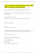 Texas Nursing Jurisprudence exam 2023 with verified correct answers