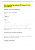 Nursing Jurisprudence Texas quiz fully solved 2023&period;