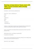 Nursing Jurisprudence Texas exam with 100&percnt; correct answers 2023 already graded A&plus;