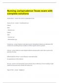 Nursing Jurisprudence Texas exam with complete solutions&period;