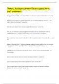 Texas Jurisprudence Exam questions and answers&period;