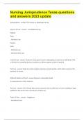 Nursing Jurisprudence Texas questions and answers 2023 update&period;
