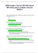  NEW&excl;&excl;&excl; Firefighter 1 Final Test 2023-2024 &lpar;Scored  100&percnt;&rpar;&sol;Study guide for Firefighter 1 final exam  GRADED A 