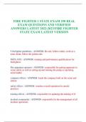 TEST BANK FOR FIRE FIGHTER 1 STATE EXAM 250 REAL  EXAM QUESTIONS AND VERIFIED  ANSWERS LATEST 2023-2024/FIRE FIGHTER  STATE EXAM LATEST VERSION