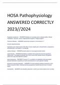 HOSA Pathophysiology ANSWERED CORRECTLY  2023//2024