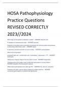 HOSA Pathophysiology  Practice Questions REVISED CORRECTLY  2023//2024