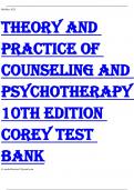 Test Bank For Theory and Practice of Counseling and Psychotherapy, Enhanced 10th Edition By Gerald Corey 9780357671429 Chapter 1-15 Complete Guide .