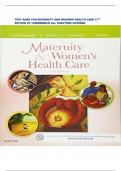 TEST BANK FOR MATERNITY AND WOMEN’S HEALTH CARE 11TH EDITION BY LOWDERMILK ALL CHAPTERS COVERED  