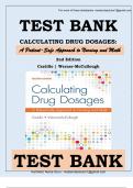 TEST BANK CALCULATING DRUG DOSAGES: A PATIENT-SAFE APPROACH TO NURSING AND MATH 2ND EDITION BY CASTILLO, WERNER-MCCULLOUGH ISBN |COMPLETE TEST BANK |Guide A+.