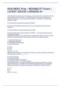 SOS NERC Prep - RElIABILITY Exam &vert; LATEST 2023&sol;24 &vert; GRADED A&plus;