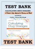 TEST BANK CALCULATING DRUG DOSAGES&colon; A PATIENT-SAFE APPROACH TO NURSING AND MATH 2ND EDITION BY CASTILLO&comma; WERNER-MCCULLOUGH ISBN &vert;COMPLETE TEST BANK &vert;Guide A&plus;&period;