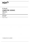 A-level COMPUTER SCIENCE 7517/1 Paper 1 Mark scheme June 2023