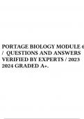 PORTAGE BIOLOGY MODULE 6 / QUESTIONS AND ANSWERS VERIFIED BY EXPERTS / 2023 2024 GRADED A+.